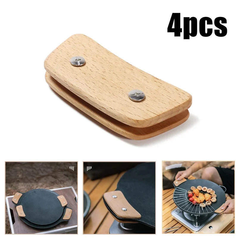 Wooden BBQ Pan Handle – Heat Resistant Insulated Grip Replacement image 3