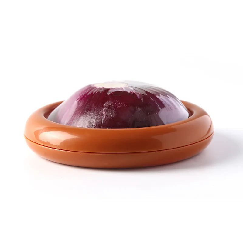 Silicone Fruit &amp; Vegetable Fresh-Keeping Box Set – Portable &amp; Stackable Containers - Brown image