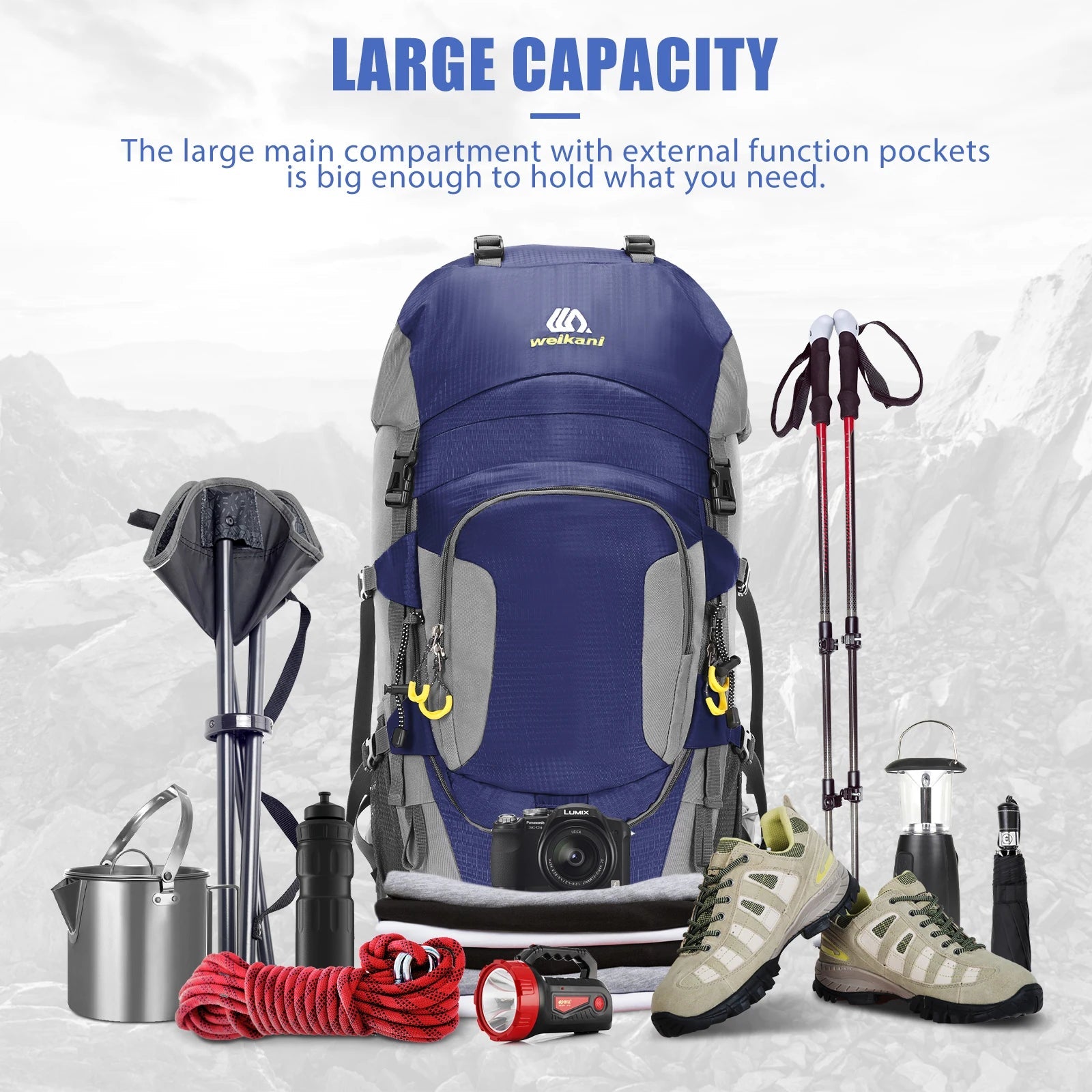 LIXADA 60L Waterproof Hiking Backpack – Versatile Outdoor Adventure Gear image 3