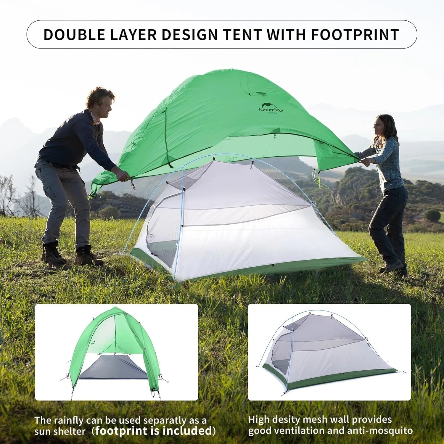 Naturehike Cloud Up 2 Person Camping Tent – Ultralight &amp; Waterproof Shelter image 1