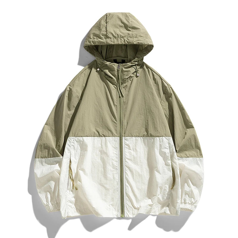 Men’s Thin Summer Waterproof Jacket – Perfect for Outdoor Adventures - BLLZ-6102-apricot, (AS) L or (EU) S image