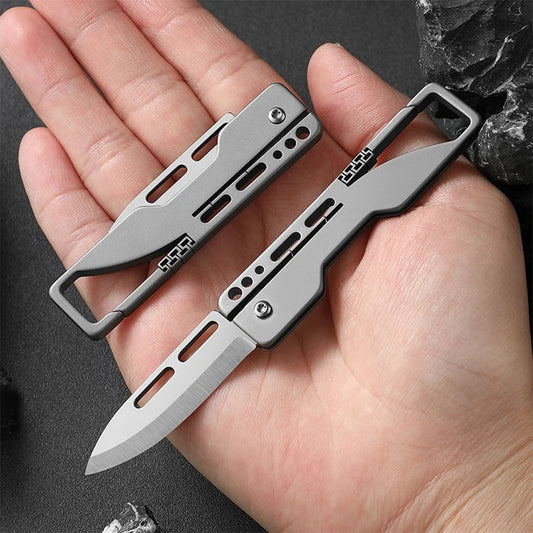 Multifunctional Titanium Alloy Keychain Mini Knife – Compact and Durable image 0
