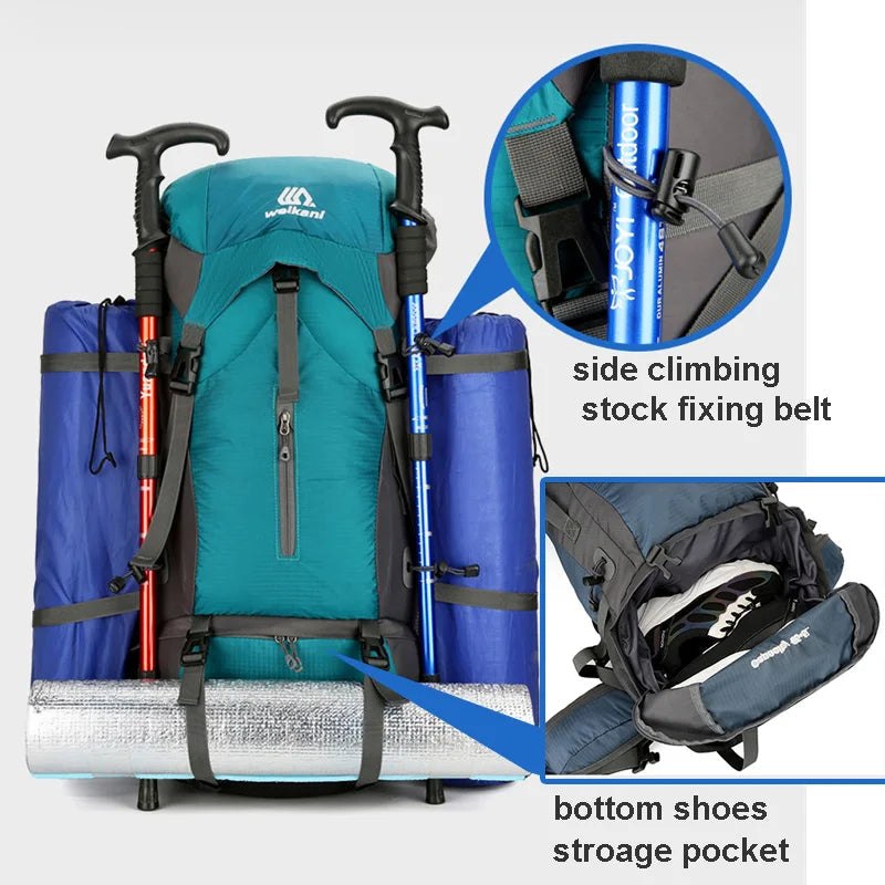 70L Nylon Camping Backpack – Durable Travel Bag for Outdoor Adventures image 4