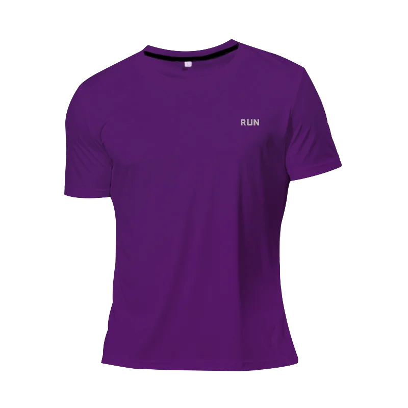 High Quality Polyester Men's Quick Dry Running T-Shirt – Perfect for Fitness and Training - Purple, XXXL (77-85 KG) image