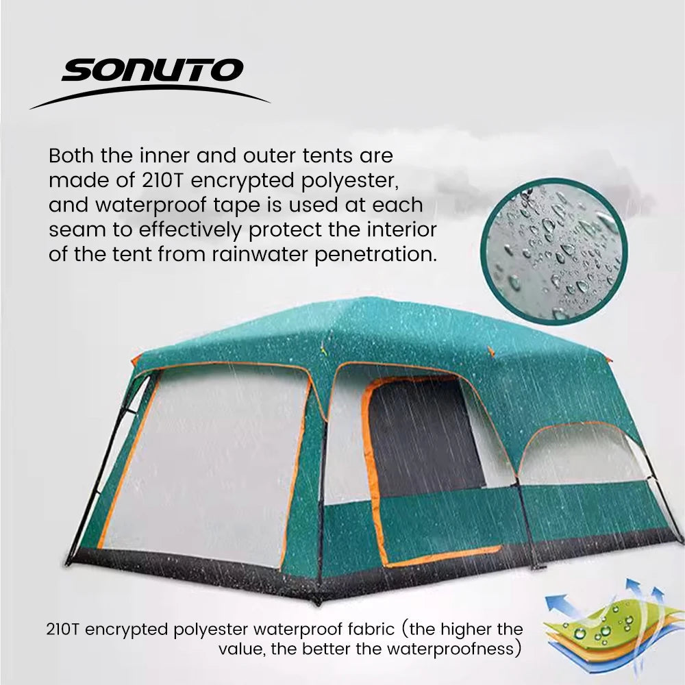 Spacious and Durable 10 Person Camping Tent for Family Adventures image 0