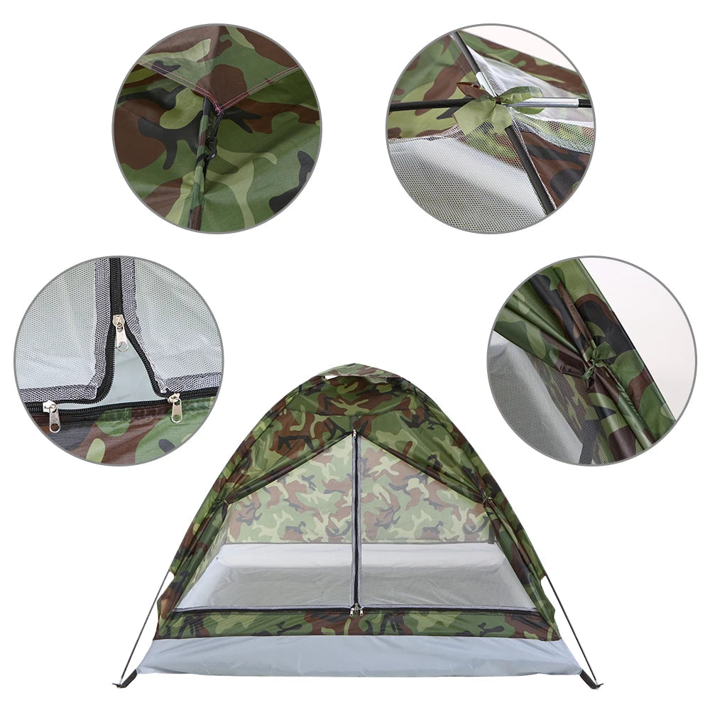 Portable Camouflage Camping Tent – Waterproof &amp; Windproof for Outdoor Adventures image 3