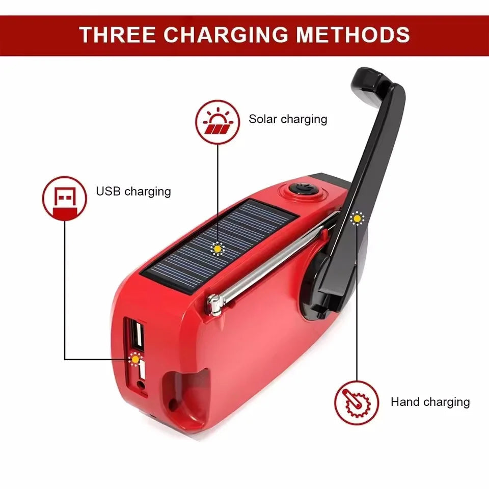 Stay Prepared with the Multifunctional Solar Hand Crank Emergency Radio image 3