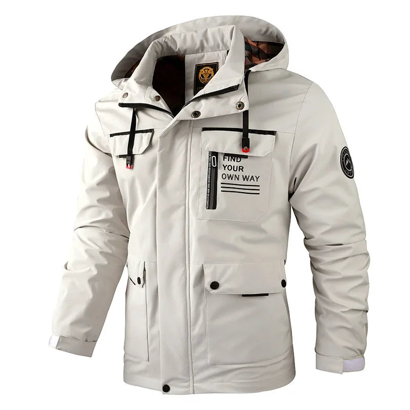 Fashion Men's Casual Windbreaker Jackets – Hooded &amp; Waterproof Winter Coat - Picture color, M image