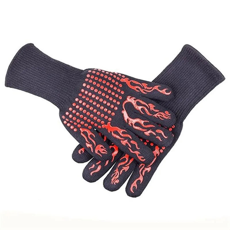 Premium Heat-Resistant BBQ &amp; Oven Gloves – Essential Kitchen Safety Gear - Flame Men 130g image