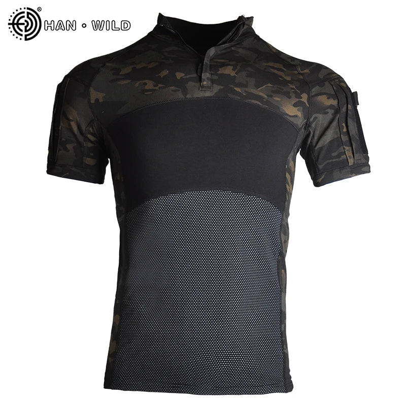 Tactical T-Shirt for Men – Ideal for Airsoft, Paintball, and Outdoor Activities - black CP, XXL-80-90kg image
