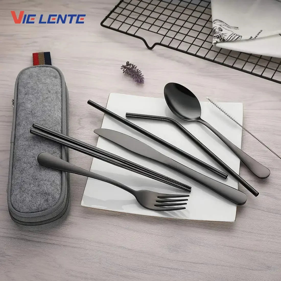 Travel-Friendly Reusable Tableware Set – Portable Stainless Steel Cutlery image 0