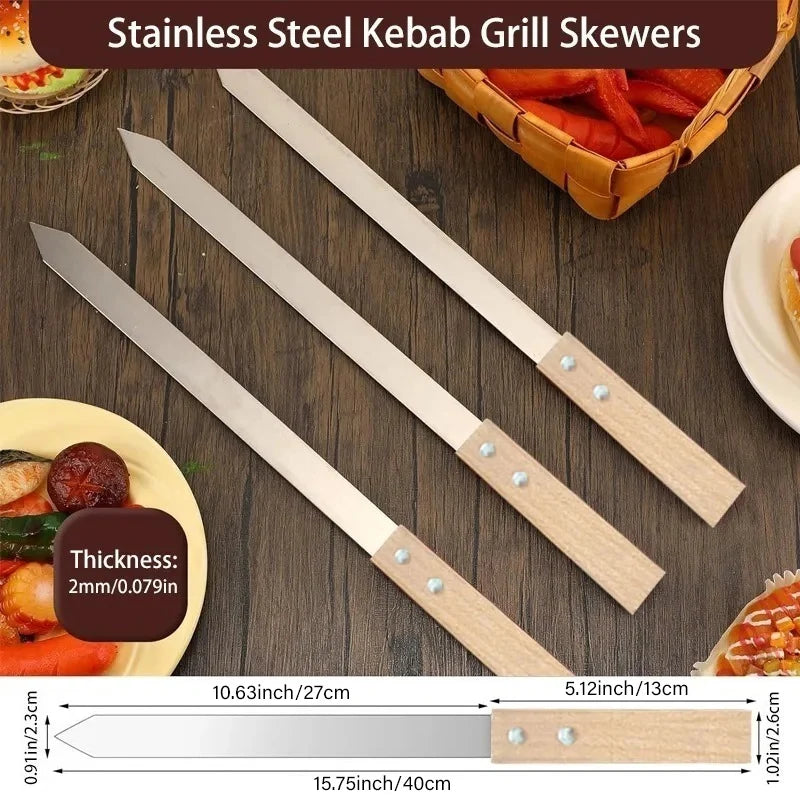 Kabab Koobideh Skewers – Premium Stainless Steel BBQ Tools image 4