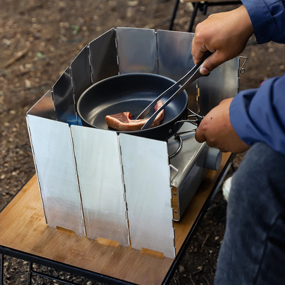 10 Plates Aluminum Wind Screen – Foldable Outdoor Stove Shield image 3