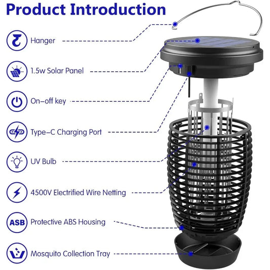 Solar Bug Zapper 2-in-1: Ultimate Mosquito Killer Lamp image 1