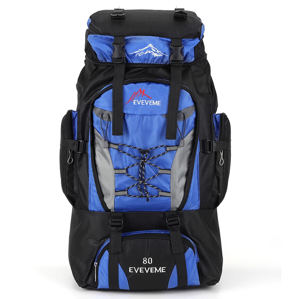 80L Waterproof Hiking Backpack – Perfect for Camping &amp; Trekking Adventures - Blue image