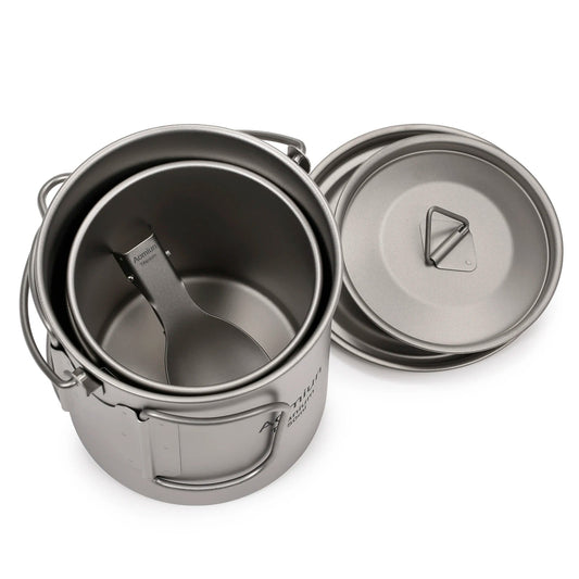 Lightweight Titanium Camping Cookware Set – Pot, Cup, and Spork image 1