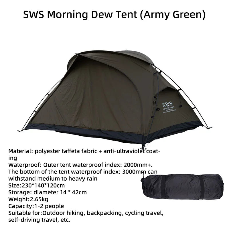 WELLHIKE Outdoor Portable Tent – Perfect for Single and Double Camping Adventures - army green image