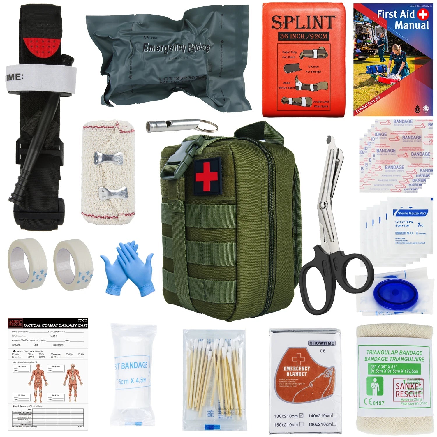 First Aid Kit Outdoor Survival Gear – Essential for Emergency Preparedness - Green IFAK-D image