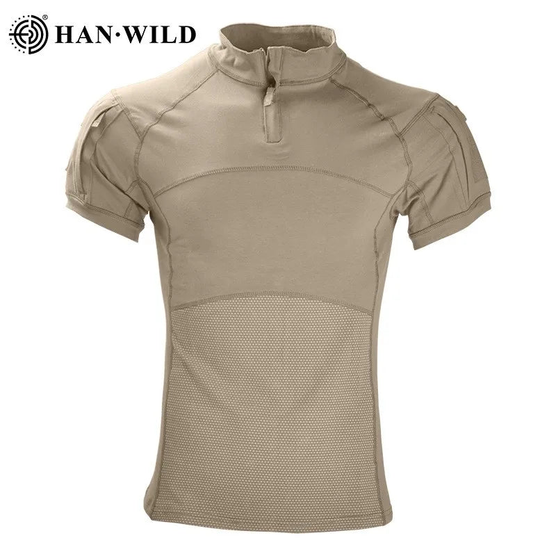 Tactical T-Shirt for Men – Ideal for Airsoft, Paintball, and Outdoor Activities - Khaki, S-45-55kg image
