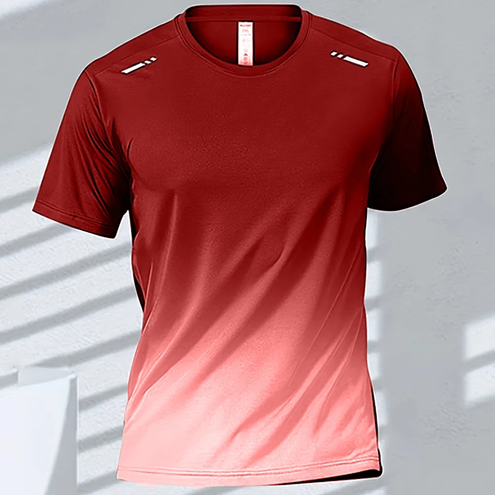 Men's Quick-Drying Gradient Sports T-Shirts – Perfect for Fitness &amp; Outdoor Activities - S51TX6033, 5XL image