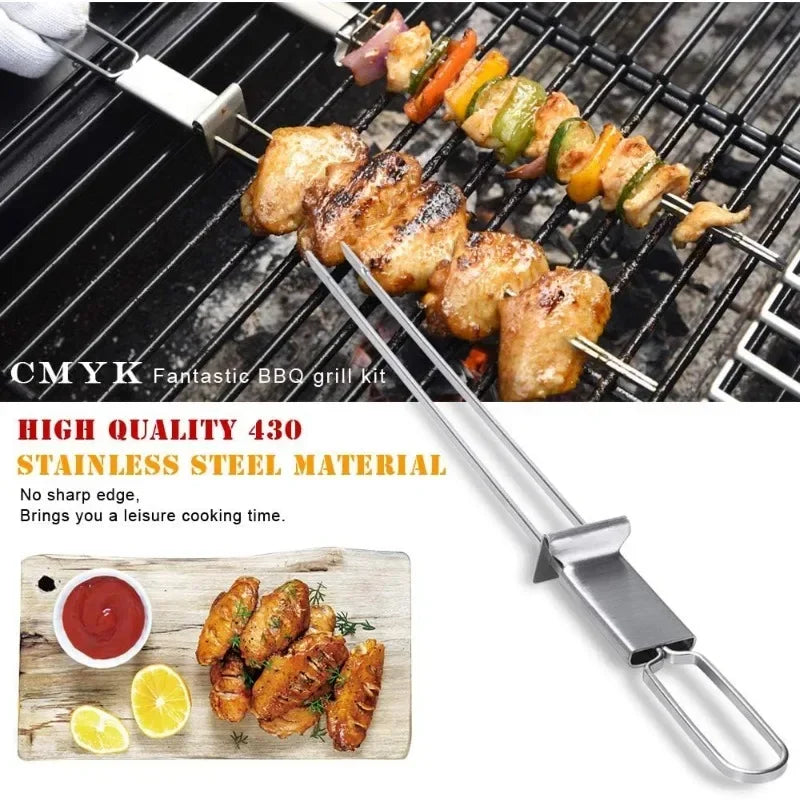 Premium Stainless Steel BBQ Skewers – Perfect for Outdoor Cooking Enthusiasts image 3