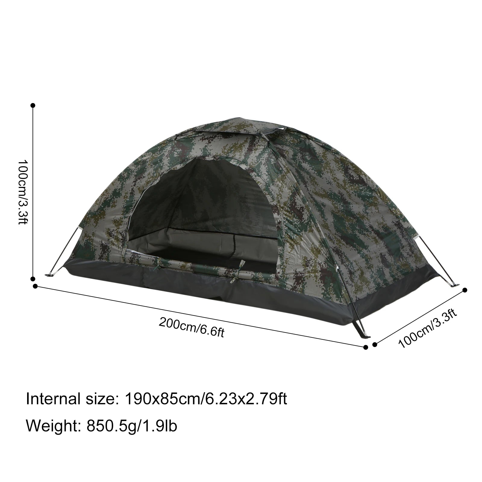 Ultralight Camping Tent – Portable Camouflage Tent for Outdoor Adventures - For 1 person image