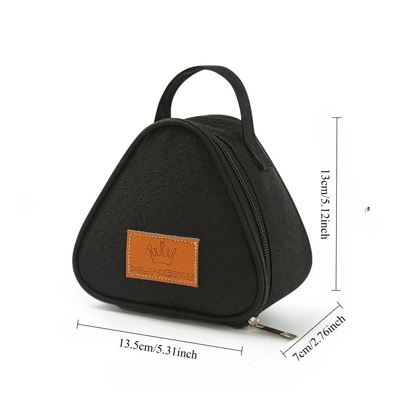 Portable Triangle Insulation Bag – Perfect for Rice, Sandwiches, and More - black-1pcs image