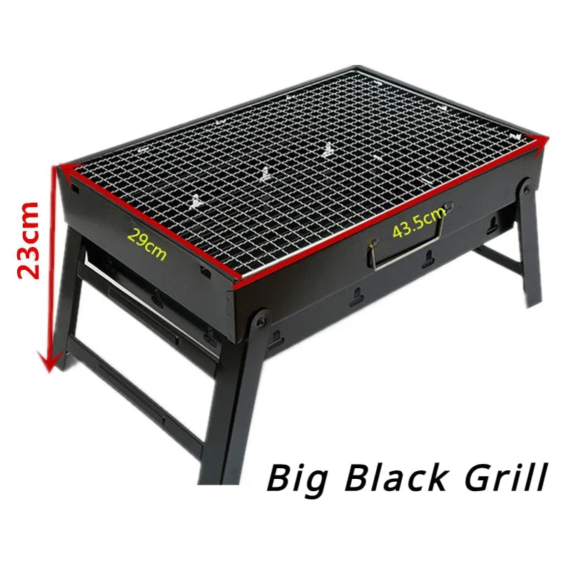 Portable 60cm Foldable Barbecue Grill for Outdoor Gatherings - Big Black Grill image