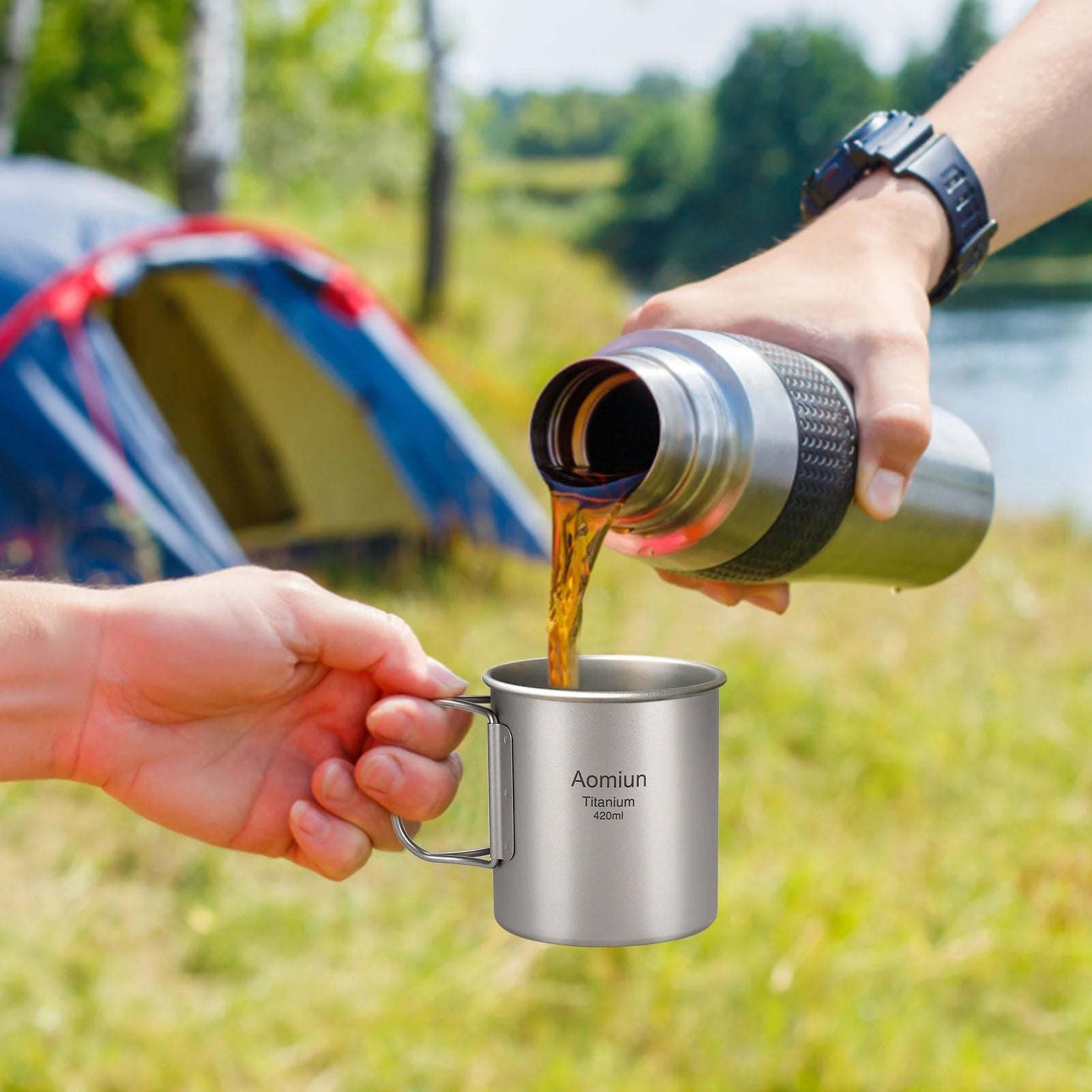 Lightweight Titanium Camping Cookware Set – Pot, Cup, and Spork image 2