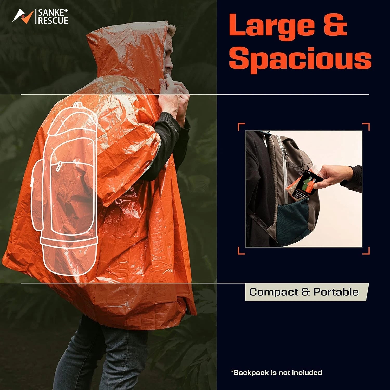 Emergency Rain Poncho Thermal Blanket – Ultimate Outdoor Survival Gear image 5