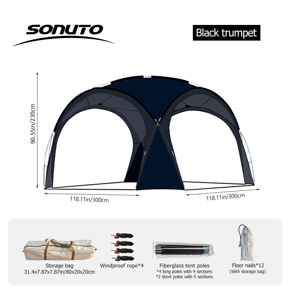 Sonuto Dome Canopy Tent – Spacious Outdoor Shelter for All Adventures - Black Small image