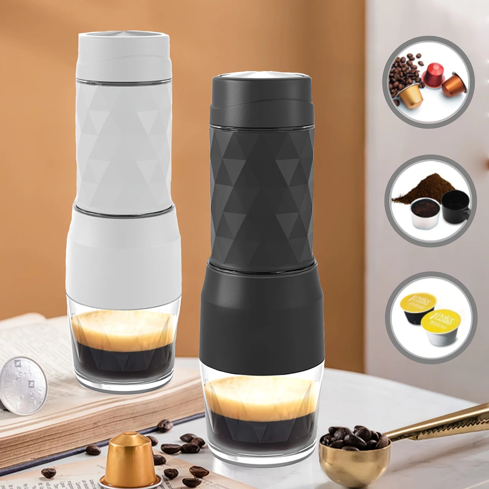 3 In1 Portable Coffee Machine: Espresso, Hot &amp; Cold Brew Anywhere! image 0