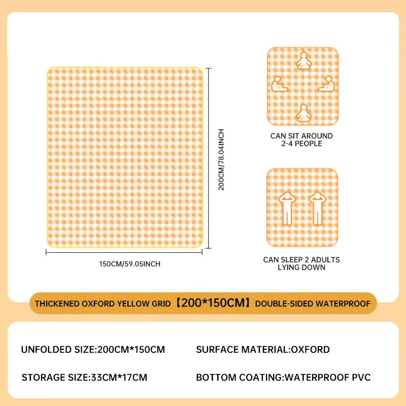 Outdoor Camping Mat – Versatile Waterproof and Moisture-Proof Mat - Yellow-L image