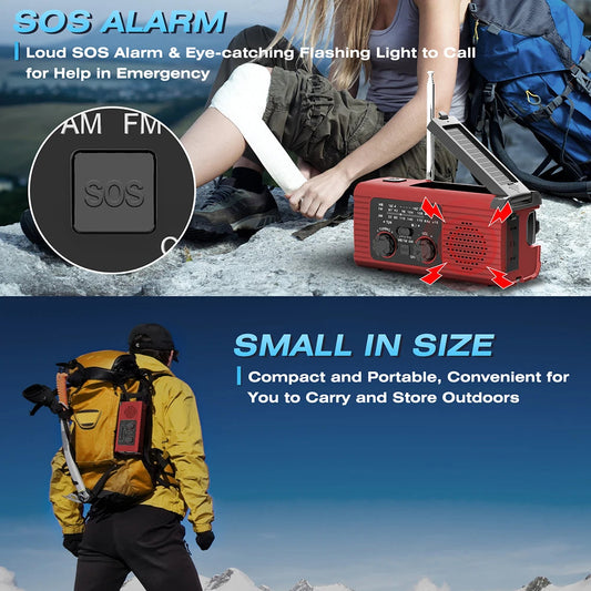Solar Rechargeable Radio with LED Light – Perfect for Outdoor Adventures image 1