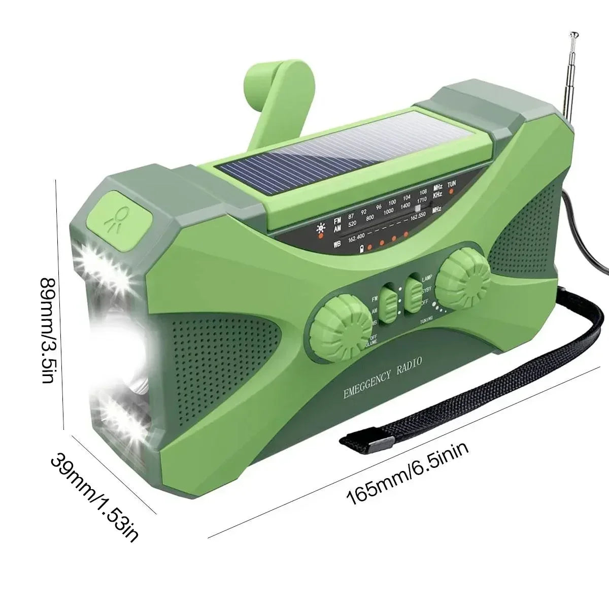 Stay Prepared with the Multifunctional 10000mAh Solar Crank Radio image 5