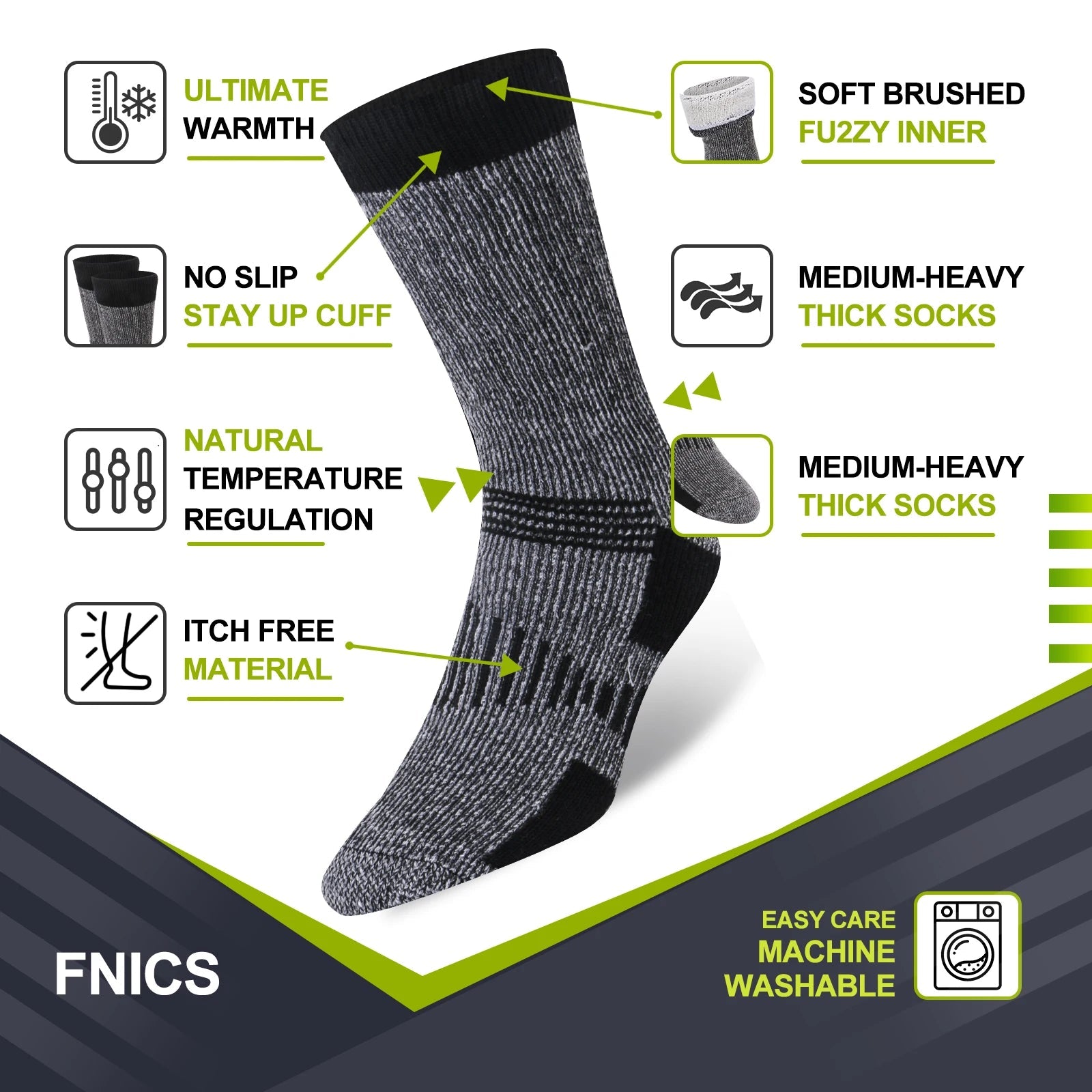 Merino Wool Crew Socks – Ultimate Warmth for Winter Activities image 1