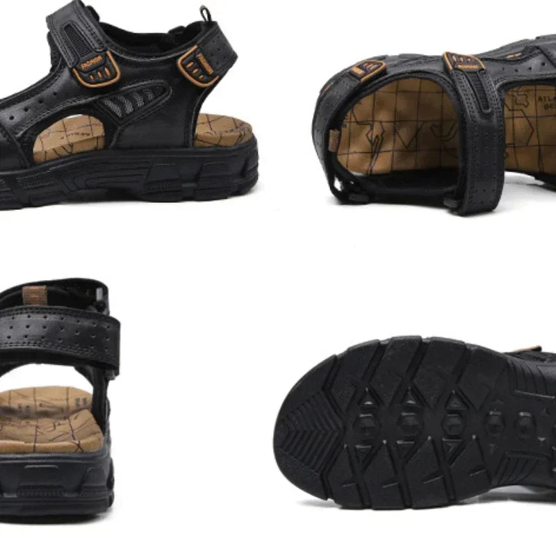 Genuine Leather Men's Sandals – High-Quality Summer Footwear for Leisure &amp; Hiking image 5