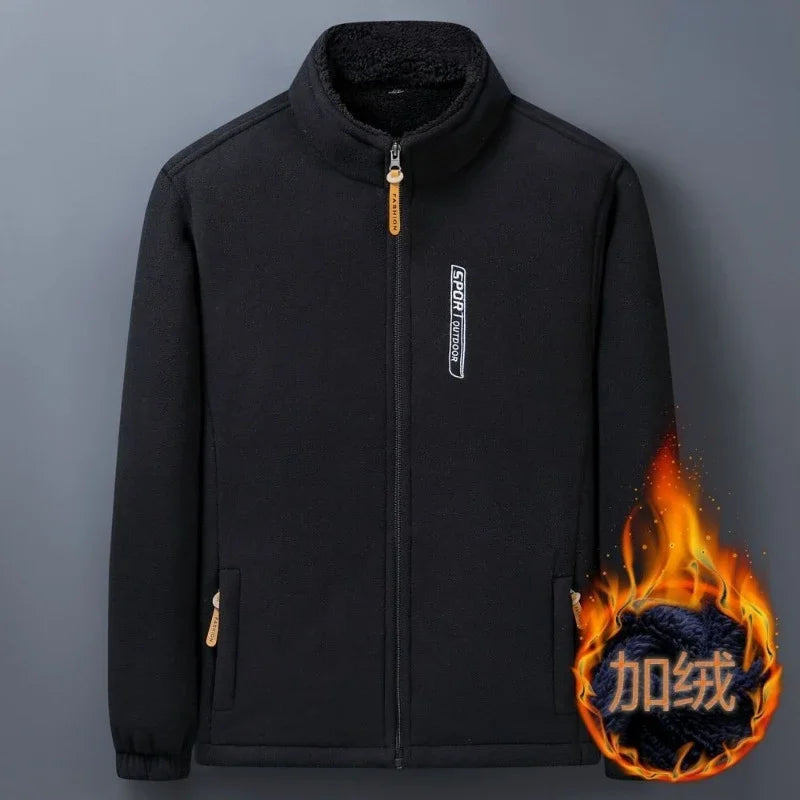 Winter Men Outdoor Fleece Jacket – Cold-Proof &amp; Windproof Casual Coat image 2