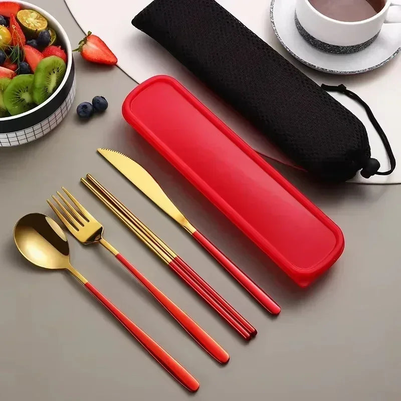 Portable Cutlery Set – 304 Stainless Steel Travel Tableware with Case image 7