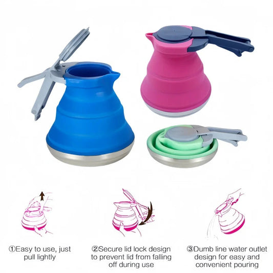 1500ML Collapsible Silicone Kettle – Perfect for Camping and Hiking image 1