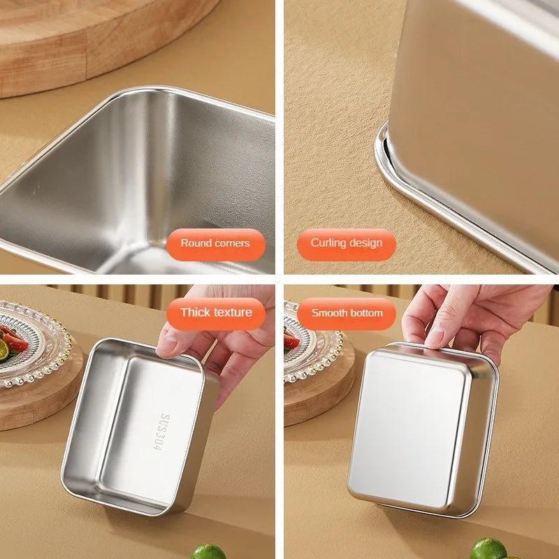 Durable Stainless Steel Food Storage Pan with Lid for Commercial Use image 2