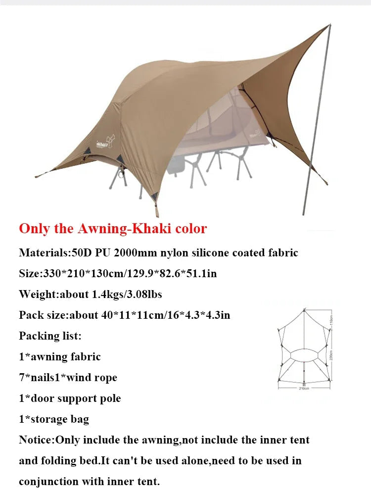 Vidalido Floating Island Tent Cot – Ultralight 1-Person Camping Solution - Tarp - Khaki image