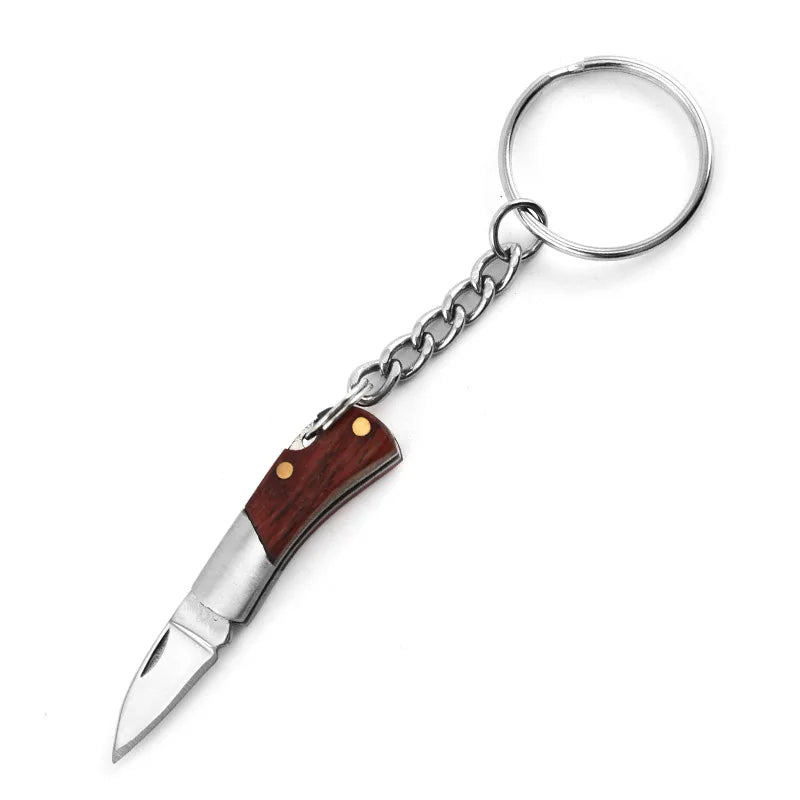 Stainless Steel Mini Mountain Axe – Compact Outdoor Camping Knife - Brown Wood image