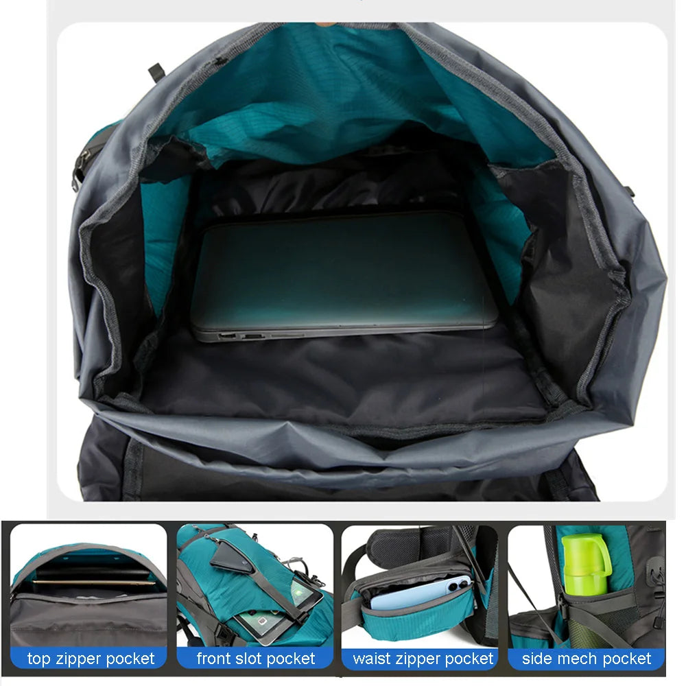 70L Nylon Camping Backpack – Durable Travel Bag for Outdoor Adventures image 3