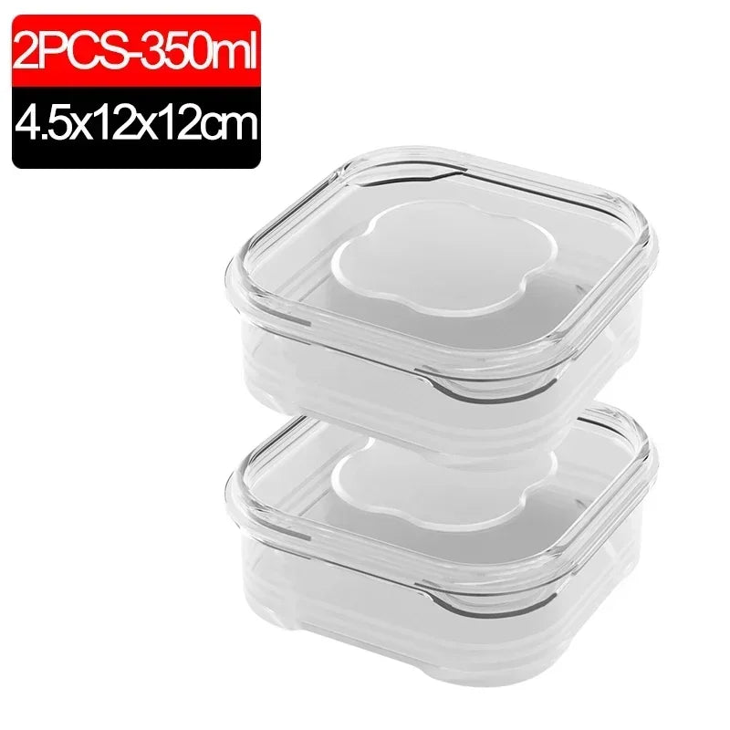 1/10PC Small Food Preservation Boxes – Transparent Kitchen Storage Solution - 2PCS-350ml image