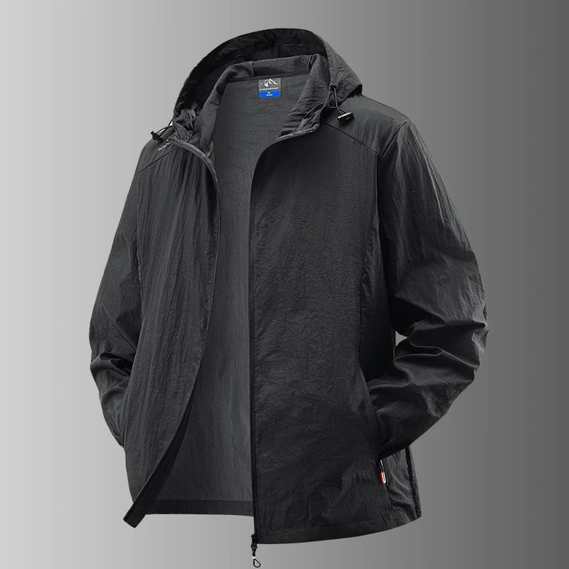 Summer Waterproof Hiking Jackets for Men – Versatile Outdoor Gear - Black, M 155CM 50-57Kg image