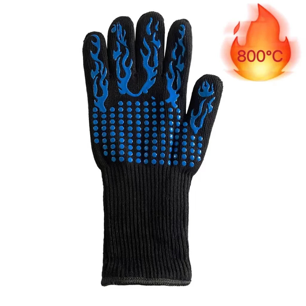 Premium BBQ Gloves – Silicone Heat-Resistant for Ultimate Protection - Blue 1 image