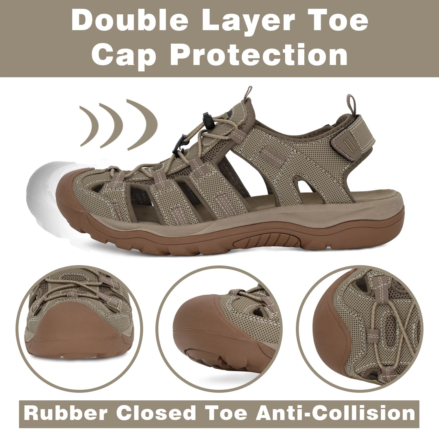 GRITION Men’s Outdoor Sandals – Perfect for Hiking and Summer Adventures image 1