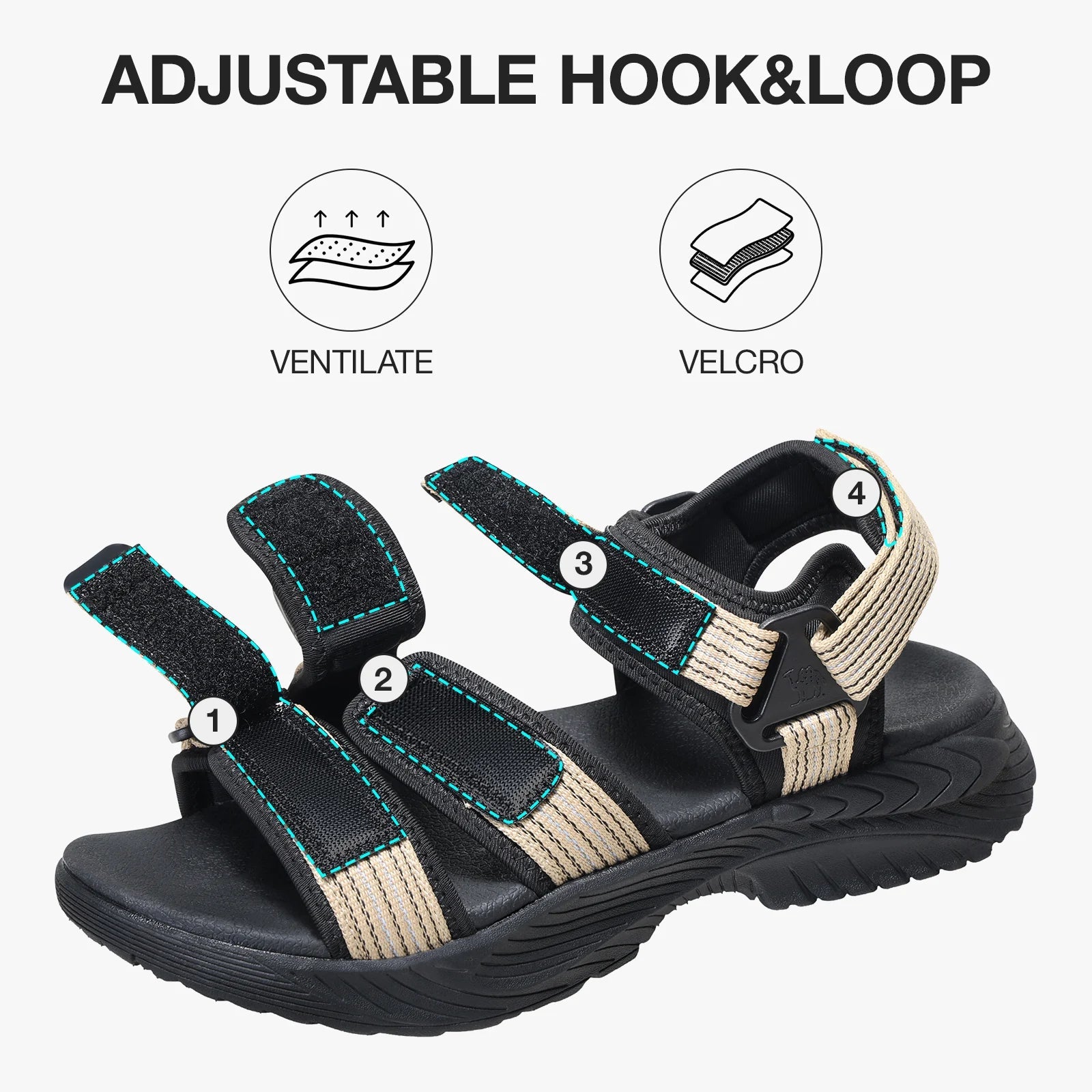 GOLDEN CAMEL Men's Waterproof Hiking Sandals – Comfort &amp; Support for Outdoor Adventures image 2
