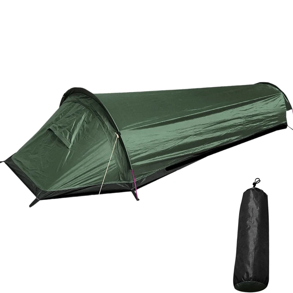 Compact and Lightweight Backpacking Tent for Solo Adventures - Army green image